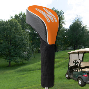 neon oranje - vetgedrukt monogram golfheadcover
