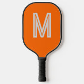 neon oranje - vetgedrukt monogram pickleball paddle (Voorkant)
