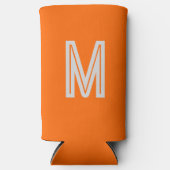 neon oranje - vetgedrukt monogram seltzer blikjeskoeler (Voorkant)