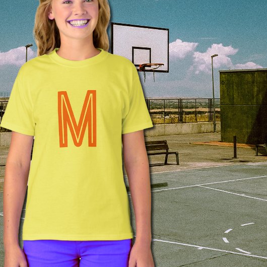 neon oranje - vetgedrukt monogram t-shirt