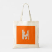 neon oranje - vetgedrukt monogram tote bag (Achterkant)