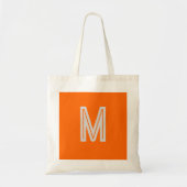 neon oranje - vetgedrukt monogram tote bag (Voorkant)