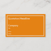 Neon oranje visitekaartje (Achterkant)