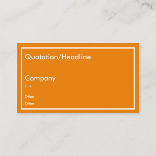 Neon oranje visitekaartje (Achterkant)