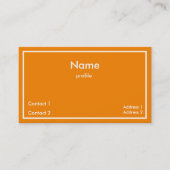 Neon oranje visitekaartje (Voorkant)