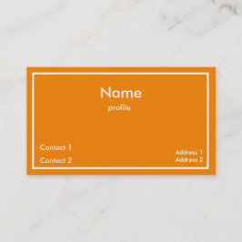 Neon oranje visitekaartje