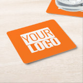 neon oranje - voeg gewaagd logo toe kartonnen onderzetters (Schuin)