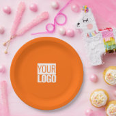 neon oranje - voeg gewaagd logo toe papieren bordje (Feest)