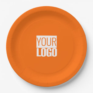neon oranje - voeg gewaagd logo toe papieren bordje