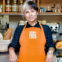 Neon oranje - voeg logo toe schort