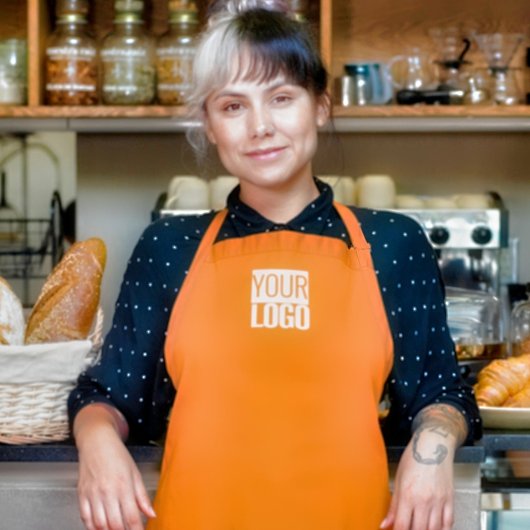 Neon oranje - voeg logo toe schort