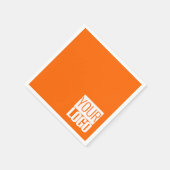 Neon oranje - voeg logo toe servet (Hoek)