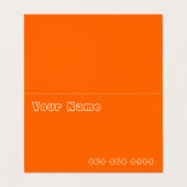 neon oranje - voeg QR-code toe Visitekaartje (Buitenkant ongevouwen)