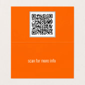 neon oranje - voeg QR-code toe Visitekaartje (Binnenkant ongevouwen)