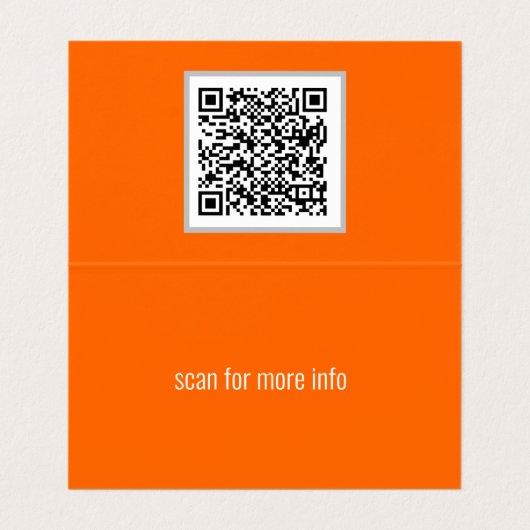 neon oranje - voeg QR-code toe Visitekaartje (Binnenkant ongevouwen)