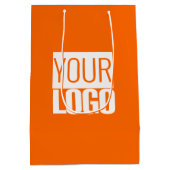 neon oranje - voeg uw gewaagde logo toe medium cadeauzakje (Achterkant)