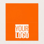 neon oranje - voeg uw gewaagde logo toe visitekaartje (Buitenkant ongevouwen)