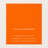 neon oranje - voeg uw gewaagde logo toe visitekaartje (Binnenkant ongevouwen)