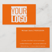neon oranje - voeg uw gewaagde logo toe visitekaartje (Voorkant / Achterkant)