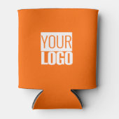 Neon oranje - voeg uw logo toe blikjeskoeler (Voorkant)
