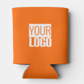 Neon oranje - voeg uw logo toe blikjeskoeler (Achterkant)