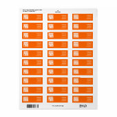 Neon oranje - voeg uw logo toe etiket (Full Sheet)