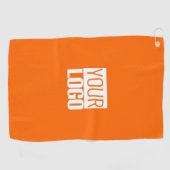 neon oranje - voeg uw logo toe golfhanddoek (Horizontaal)
