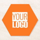 Neon oranje - voeg uw logo toe kartonnen onderzetters (Voorkant)