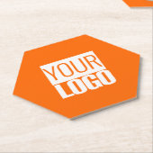 Neon oranje - voeg uw logo toe kartonnen onderzetters (Schuin)