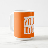 Neon oranje - voeg uw logo toe koffiemok (Voorkant links)