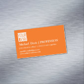 Neon oranje - voeg uw logo toe magnetisch visitekaartje (Voorbeeld)