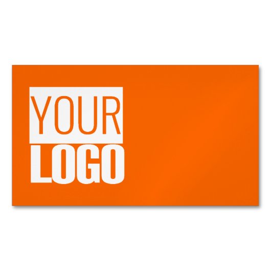 Neon oranje - voeg uw logo toe magnetisch visitekaartje (Voorkant)
