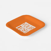 Neon oranje - voeg uw logo toe papieren bordje (Gebogen)