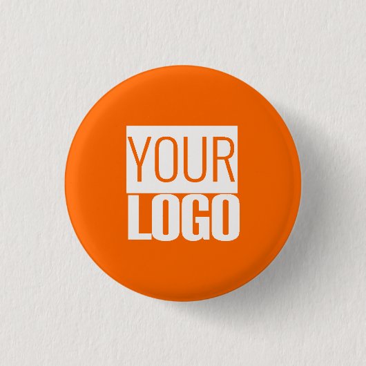 neon oranje - voeg uw logo toe ronde button 3,2 cm (Voorkant)