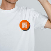 neon oranje - voeg uw logo toe ronde button 3,2 cm