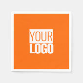 Neon oranje - voeg uw logo toe servet (Voorkant)