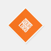 Neon oranje - voeg uw logo toe servet (Hoek)