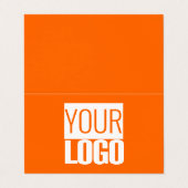 Neon oranje - voeg uw logo toe visitekaartje (Buitenkant ongevouwen)