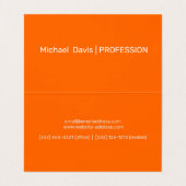 Neon oranje - voeg uw logo toe visitekaartje (Binnenkant ongevouwen)