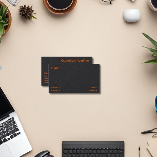 neon oranje & zwart visitekaartje