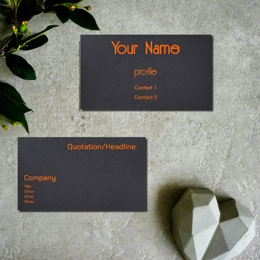 neon oranje & zwart visitekaartje