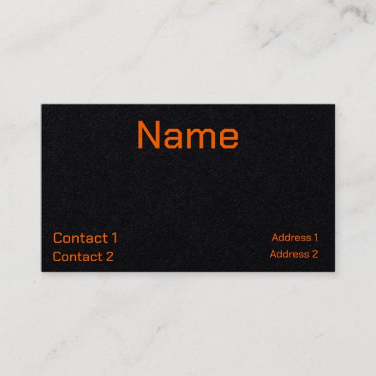 neon oranje & zwart visitekaartje (Voorkant)