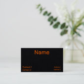 neon oranje & zwart visitekaartje (Staand voorkant)