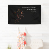 Neon Oranje zwarte basketbal weekend partij kampio Spandoek (Insitu)