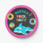 NEON ORCA FLOAT POOL PARTY PAPIEREN BORDJE (Voorkant)