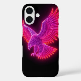 Neon Outline Eagle Graphic – Mobiel iPhone 16 Hoesje