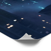 Neon Owl Midnight Skyline Poster (Hoek)