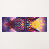 Neon Owl Portrait: Psychedelic Swirl Art Yogamat (Achterkant (horizontaal))