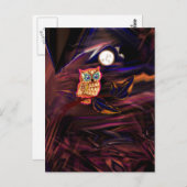 Neon Owl Thunderstorm Flash Fantasia Briefkaart (Voorkant / Achterkant)