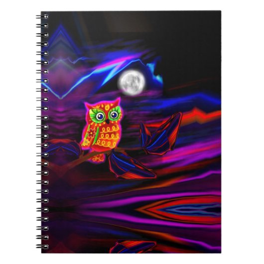 Neon Owl Thunderstorm Flash-laptop Notitieboek (Voorkant)